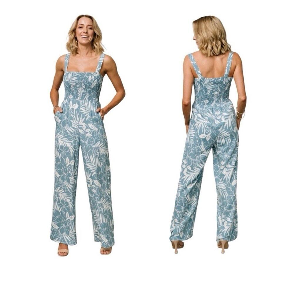 Baltic Born Smocked Keely Tank Jumpsuit Size M NWT